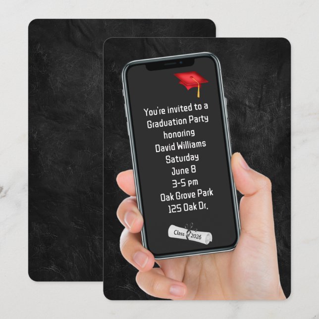 Convite Mensagem de Texto de Festa de formatura 2025 (Frente/Verso)