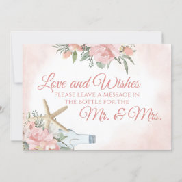 Convite Mensagem em Garrafa Floral Praia