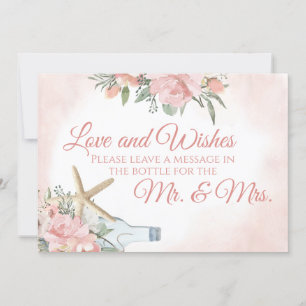 Convite Mensagem em Garrafa Floral Praia