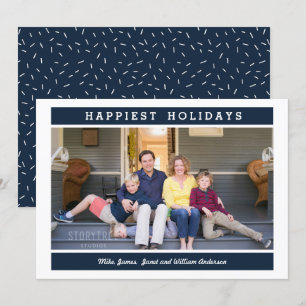 Convite Mensagem Personalizada   Azul    Foto de Natal de 