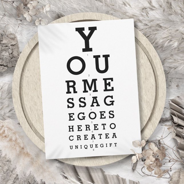 Convite Mensagem Personalizada de Ótica (Optician Chart Personalized Message Invitation)