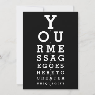 Convite Mensagem Personalizada do Gráfico de Teste de Visã