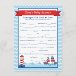 Convite Mensagens para os pais serem Chás de fraldas náuti