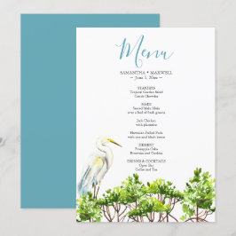 Convite Menu Aves Tropicais e Mangroves de Aquarela