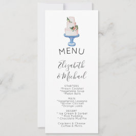 Convite MENU Bolo Casado Ilustrado Duplo Lado