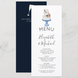Convite MENU Bolo Casado Ilustrado Duplo Lado