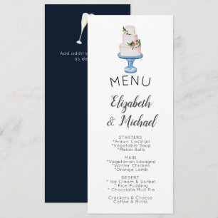 Convite MENU Bolo Casado Ilustrado Duplo Lado