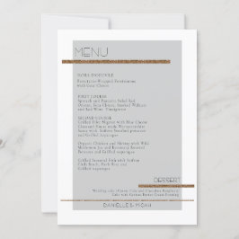 Convite Menu Branco Dourado Simples Geométrico Moderno e S