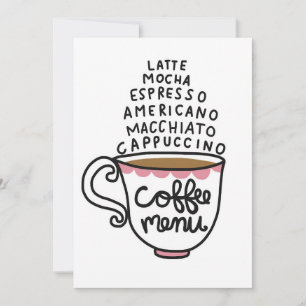 Convite Menu Café Lover Café