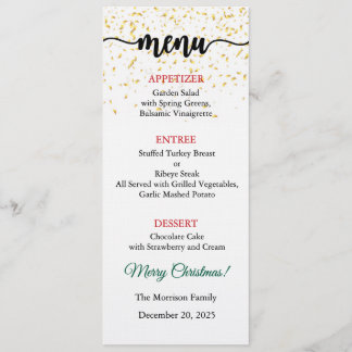 Convite Menu Card, Christmas Menu, Dinner, Lunch