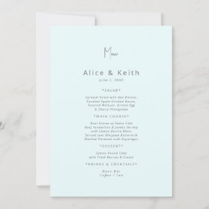 Convite Menu Casamento Azul Gelo