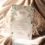 Convite Menu Casamento Daisies Art Nouveau de Mucha<br><div class="desc">Cartão de Menu no estilo Art Nouveau para o seu casamento com temas antigos por Alphonse Mucha numa design floral, romântica e caprichosa. Os florescimentos vitorianos complementam os tipos clássicos de arte deco fonts. Introduza as suas informações personalizadas e está concluído. Se você quiser alterar a design, clique no botão...</div>