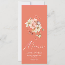 Convite Menu Casamento Elegante com Terracotta