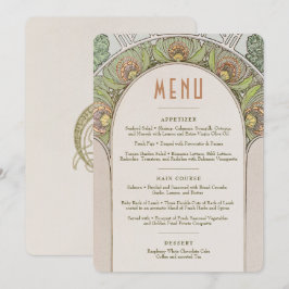 Convite Menu Casamento Vintage Art Nouveau por Mucha Invit