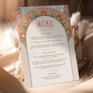 Convite Menu Casamento Vintage Art Nouveau por Mucha Invit