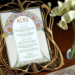 Convite Menu Casamento Vintage Art Nouveau por Mucha Invit
