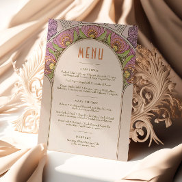 Convite Menu Casamento Vintage Arte Nova por Mucha Invitat