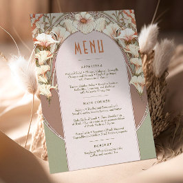 Convite Menu Casamento Vintage Arte Nova por Mucha Invitat