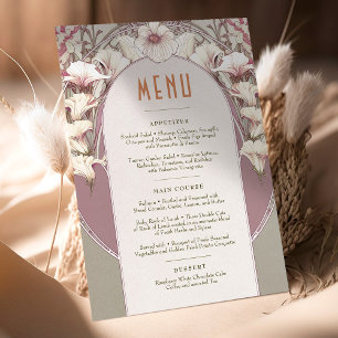 Convite Menu Casamento Vintage Arte Nova por Mucha Invitat