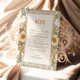 Convite Menu Casamento Vintage Arte Nova por Mucha Invitat