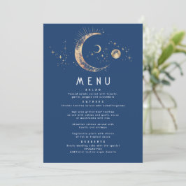 Convite Menu Celestial Starry Night Moon