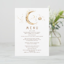 Convite Menu Celestial Starry Night Moon