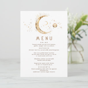 Convite Menu Celestial Starry Night Moon
