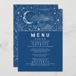 Convite Menu Celestial Starry Night Moon