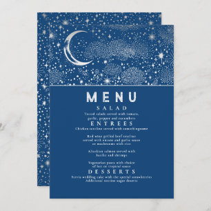 Convite Menu Celestial Starry Night Moon