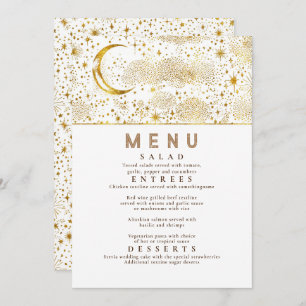 Convite Menu Celestial Starry Night Moon