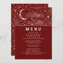 Convite Menu Celestial Starry Night Moon
