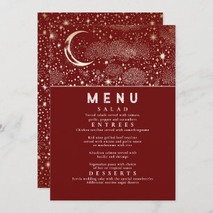 Convite Menu Celestial Starry Night Moon