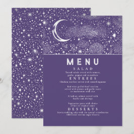 Convite Menu Celestial Starry Night Moon