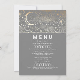 Convite Menu Celestial Starry Night Moon