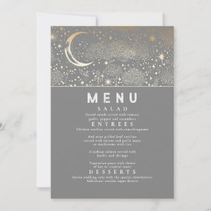 Convite Menu Celestial Starry Night Moon