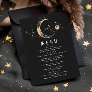 Convite Menu Celestial Starry Night Moon