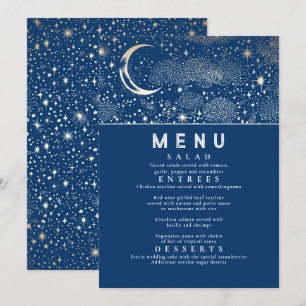 Convite Menu Celestial Starry Night Moon