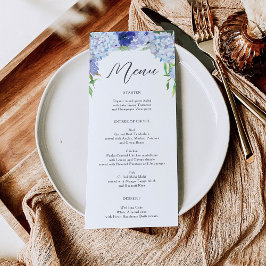 Convite Menu Chá de panela ou Casamento Hydrangea Azul