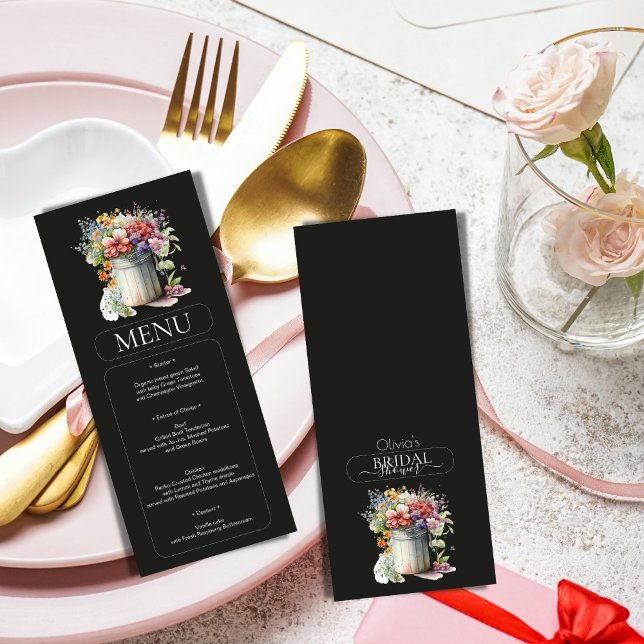 Convite Menu Chá de panela Romântico das Flores de Mola (Criador carregado)