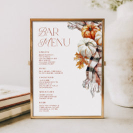 Convite Menu de Bebida do Bar Cozy Rustic Fall 5x7
