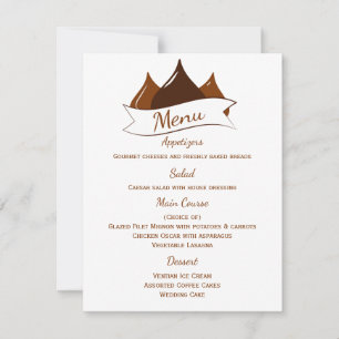 Convite Menu de Beijos de Chocolate Marrons e Brancos