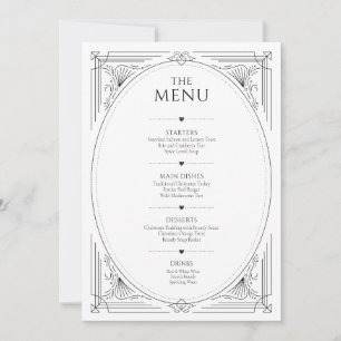 Convite Menu de casamento clássico do quadro de colheita p
