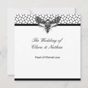 Convite Menu de Casamento da Matriz do Crânio Gótico - Ban
