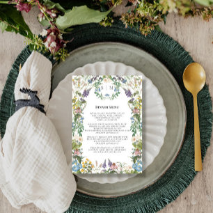 Convite Menu de Casamento da primavera de Prados Florais d