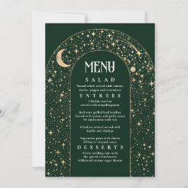Convite Menu de Casamento das Estrelas Celestiais da Noite