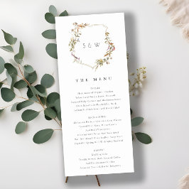 Convite Menu de Casamento de Crest de Flores Selvagens, Ro