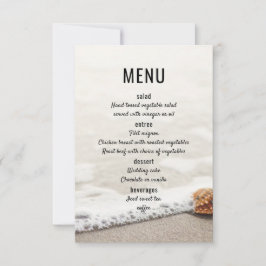 Convite Menu de Casamento de Ondas de Praia