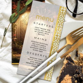 Convite Menu de Casamento de Portas de Jardim Encantado