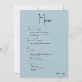 Convite Menu de Casamento de Script Preto Simples de Linha