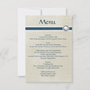 Convite Menu de casamento Denim
